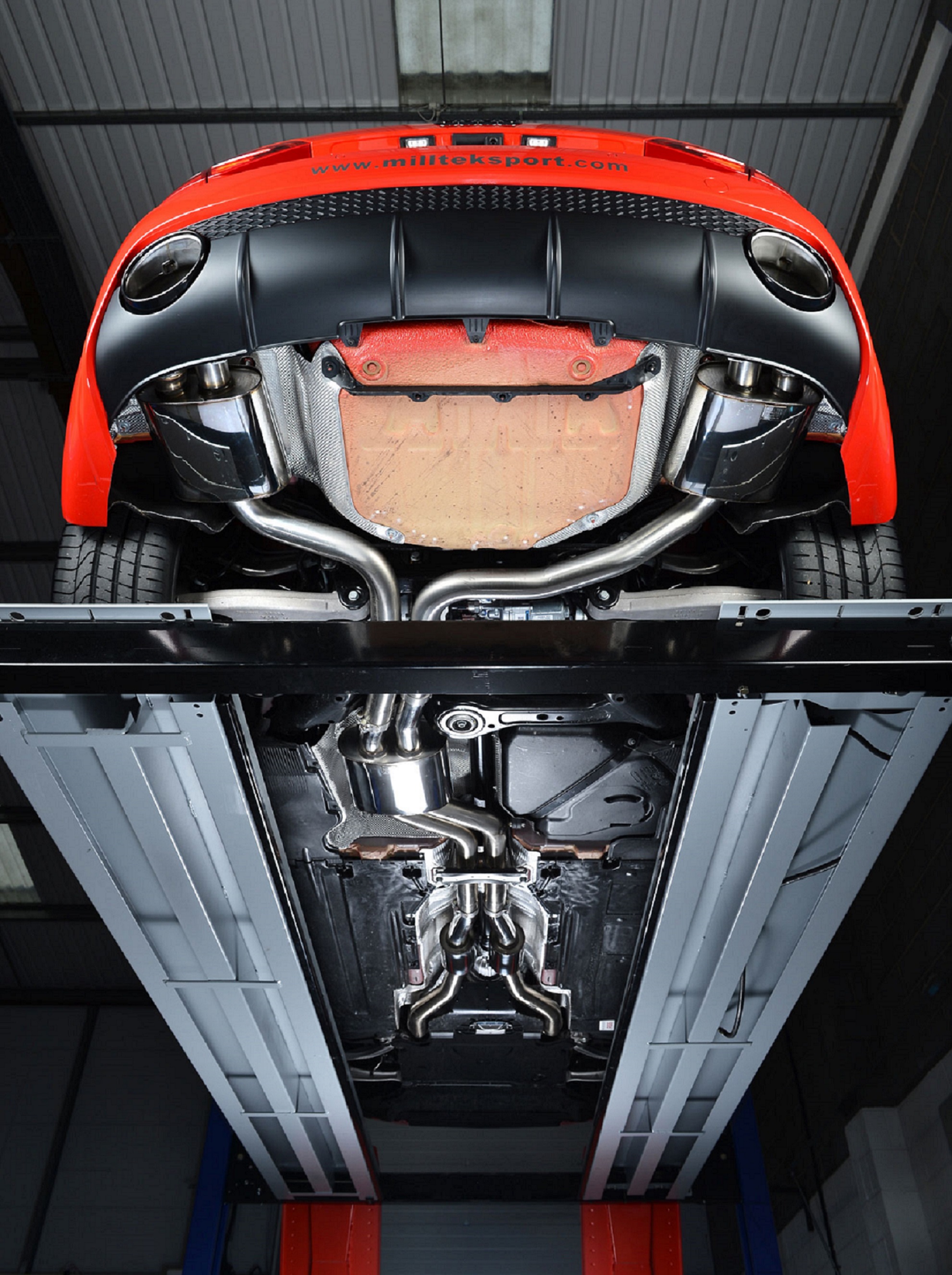 Milltek Audi RS4 B8 4.2 FSI resonated(stiller) dual cat-back sys