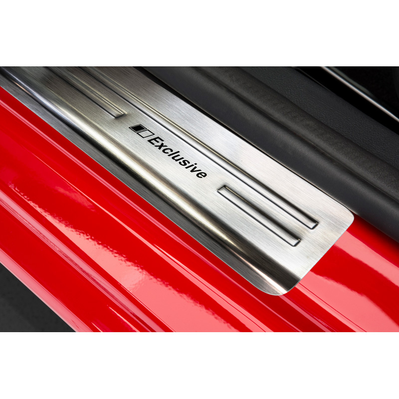Inox door sill protectors  Skoda Fabia III Combi/Hatchback 2014-2018 & FL 2018-2021 - 'Exclusive' - 4-pieces