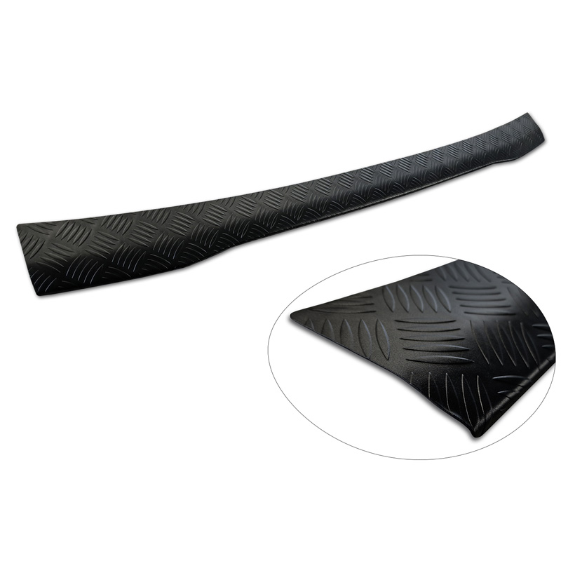 Matt Black Aluminum Rear bumper protector  Ford Transit Custom & Tourneo Custom (V710) 2023- / Volkswagen Transporter T7 2024- 'Riffled Plate'
