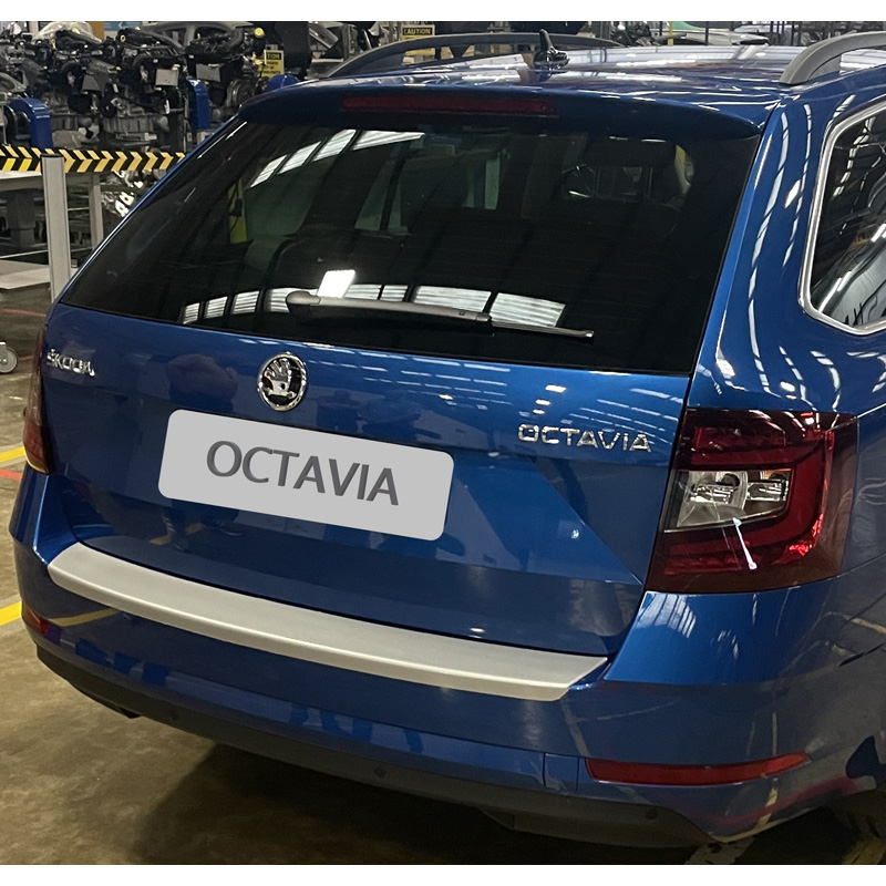 ABS Rear bumper protector  Skoda Octavia III FL Kombi 2017-2020 (excl. VRS) Silver
