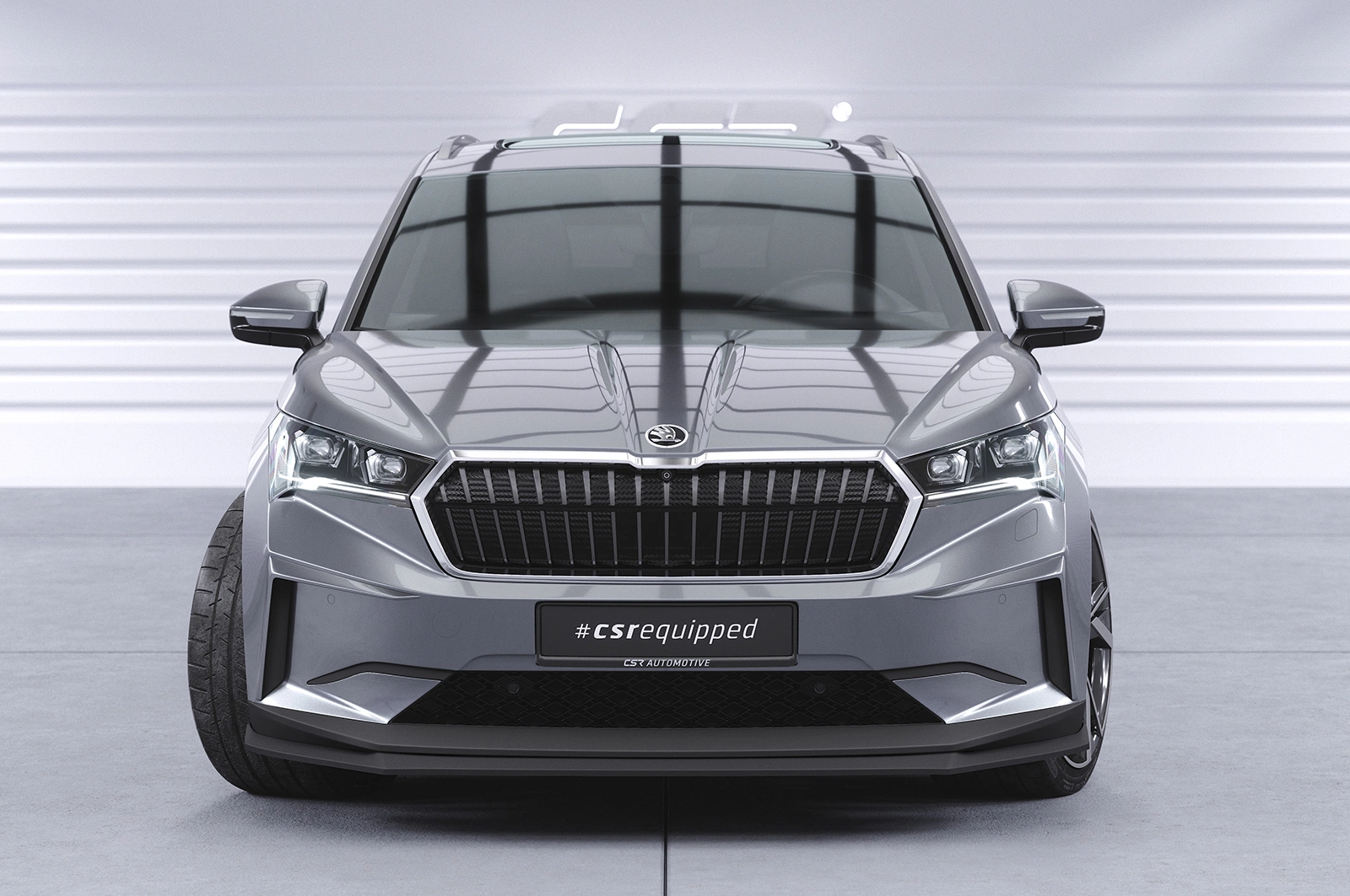Voorspoiler passend voor Skoda Enyaq iV Glans Zwart (2020–)