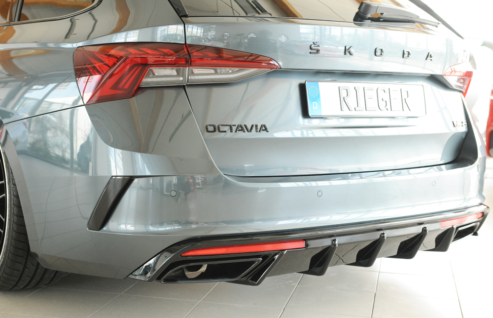 Diffuser passend voor Skoda Octavia RS (NX) Rieger Glans Zwart