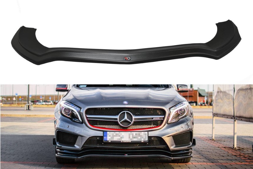 Voorspoiler passend voor Mercedes GLA 45 AMG X156 Maxton Design glans zwart