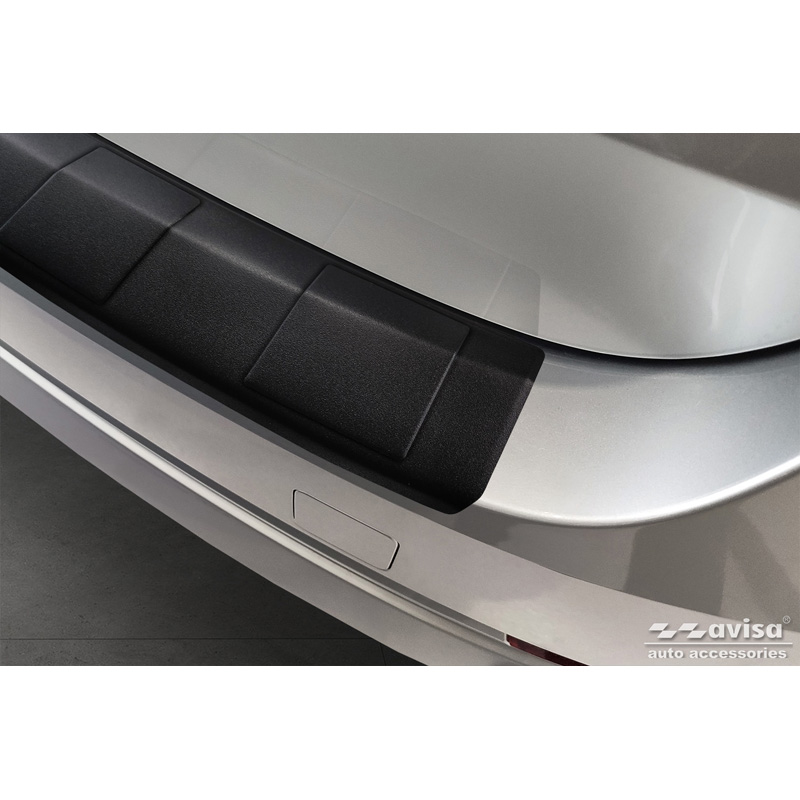 Matt Black Stainless Steel Rear bumper protector  Skoda Octavia Combi (NX5) incl. RS 2020-2024 & FL 2024- 'Ribs'