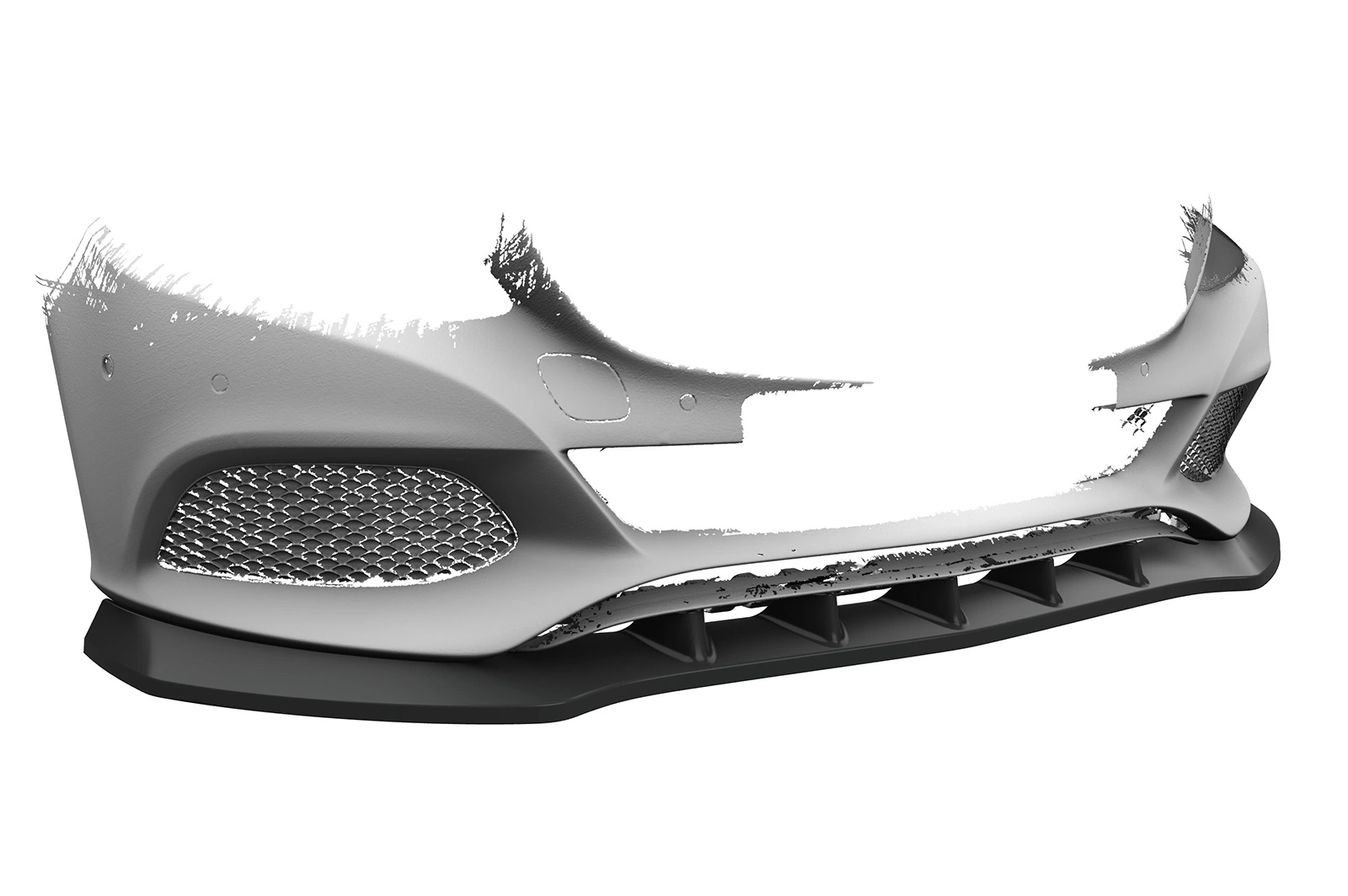 Voorspoiler passend voor Mercedes-Benz C-Klasse 205 glans zwart – 02/2014–04/2018 (pré-facelift)