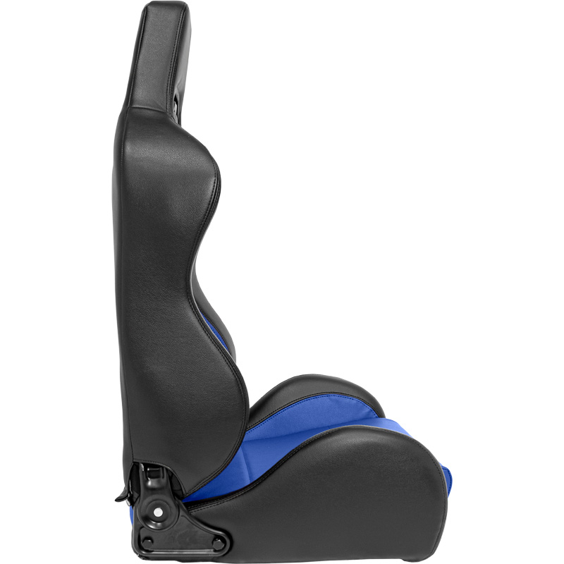 Sport seat 'Eco' - Black/Blue Synthetic leather - Left-side reclinable back-rest - incl. slides