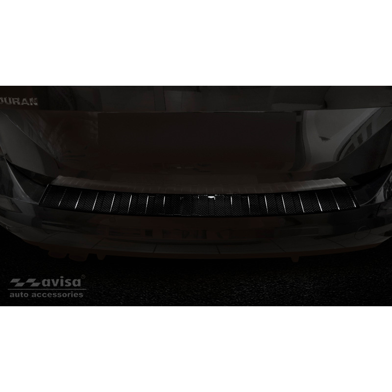 Real 3D Carbon Rear bumper protector  Volkswagen Touran III 2015- incl. R-Line 'Ribs'