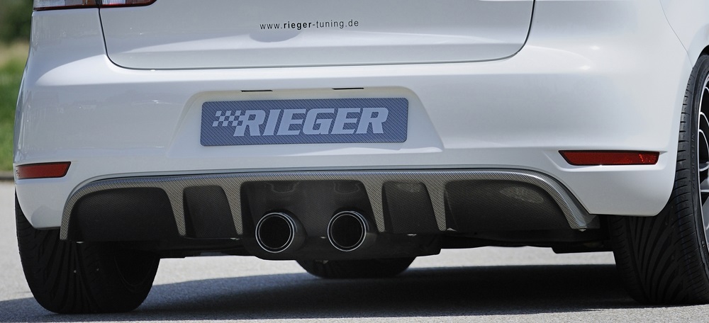 Diffuser passend voor Volkswagen Golf 6 GTI GTD Rieger Mat Zwart