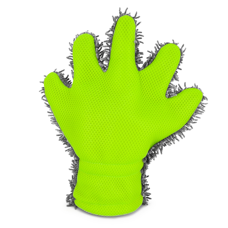 Double-Side Car Wash Mitt - Grey/Green