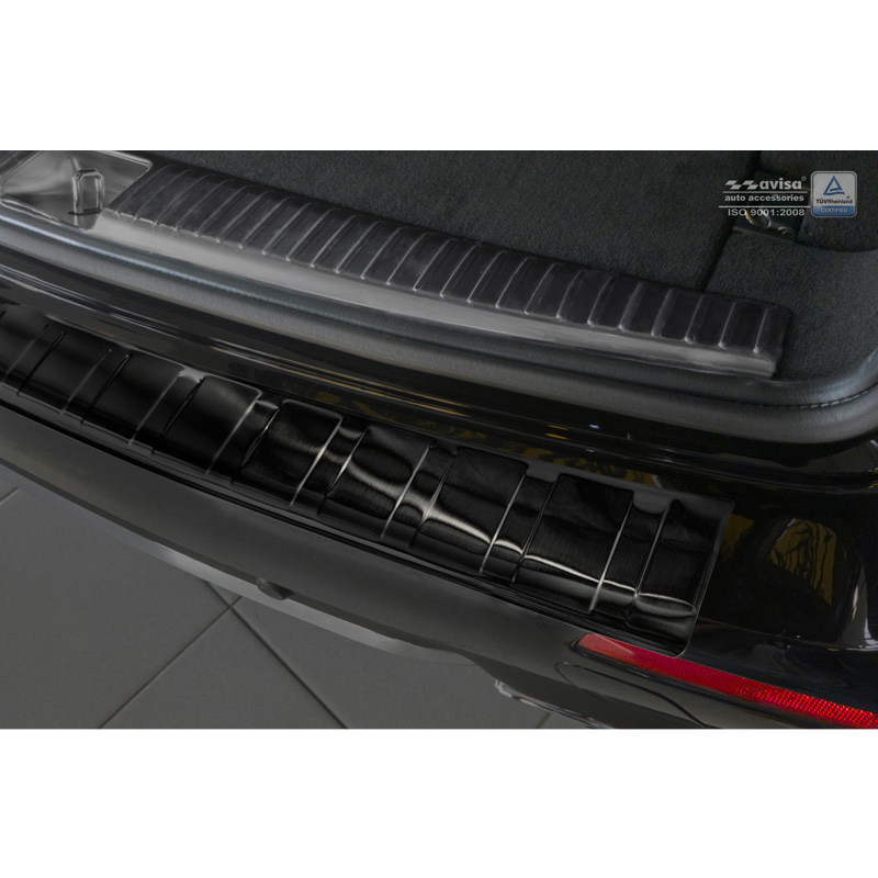Black Stainless Steel Rear bumper protector  Mercedes E-Class W213 Kombi 2016- 'Ribs'