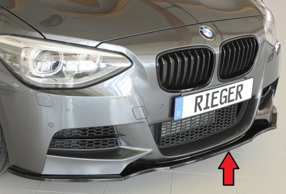 Voorspoiler passend voor BMW 1Serie F20/F21 2012-2015 Zwart Glans Rieger
