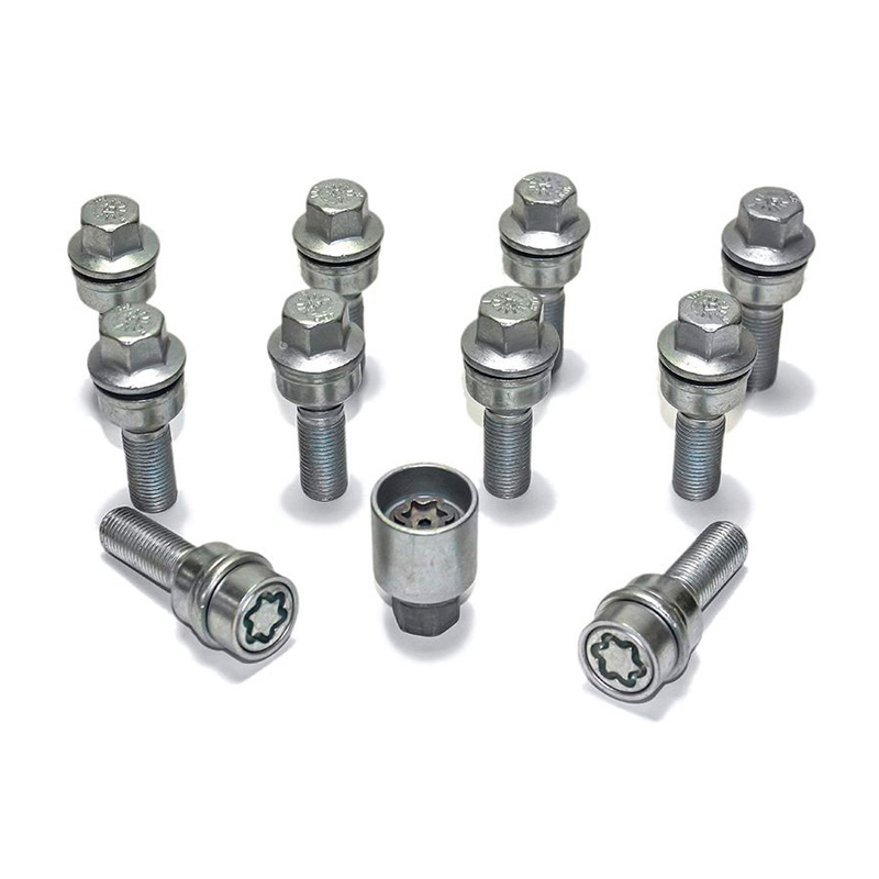 H&R Wheel bolt Set Round-Head with movable cone R13 M14x1.50 - Length 39mm - 10 pcs. (e.g.  Audi S5) - incl. wheel-locks