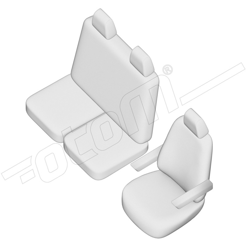 Original Design Textile seat covers 2+1  Volkswagen Crafter/MAN TGE 2017- (Ergo Comfort) (split in bottom bench)