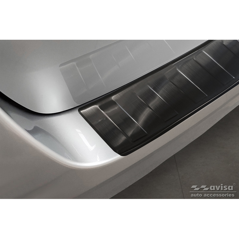 Black Stainless Steel Rear bumper protector  Volkswagen Multivan T7 2021- 'Ribs'