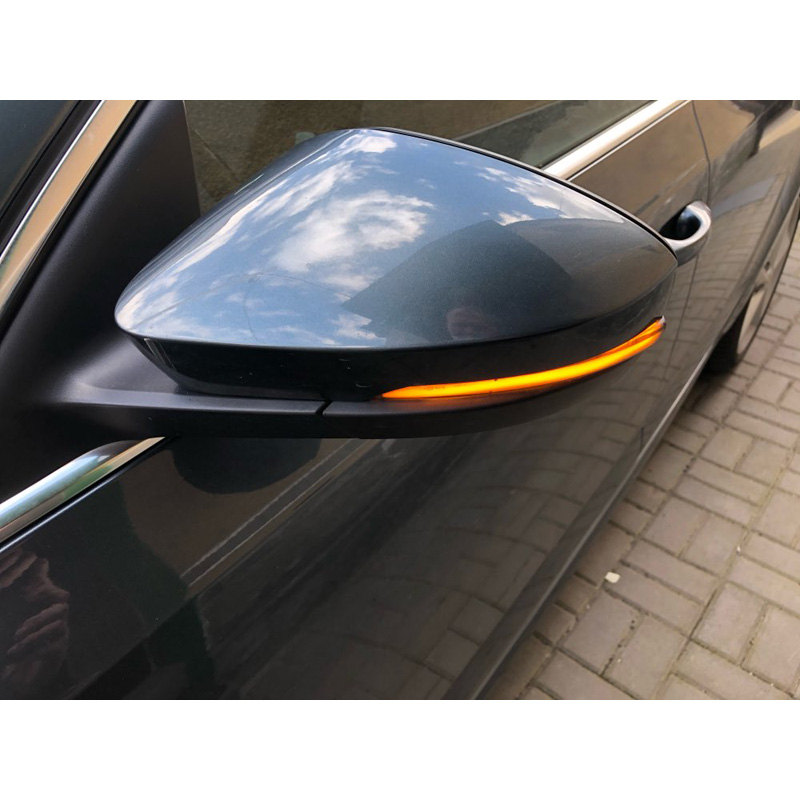 Set LED Side-Mirror Indicators  Skoda Octavia III 2013-2020 & Volkswagen T-Roc 2017-2020 / T-Cross 2019- - Smoke - incl. Dynamic Running Light