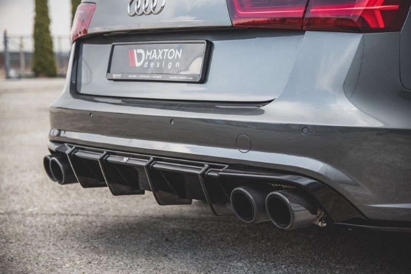 Diffuser passend voor Audi S6 / A6 S-Line C7 FL Glanzend Zwart