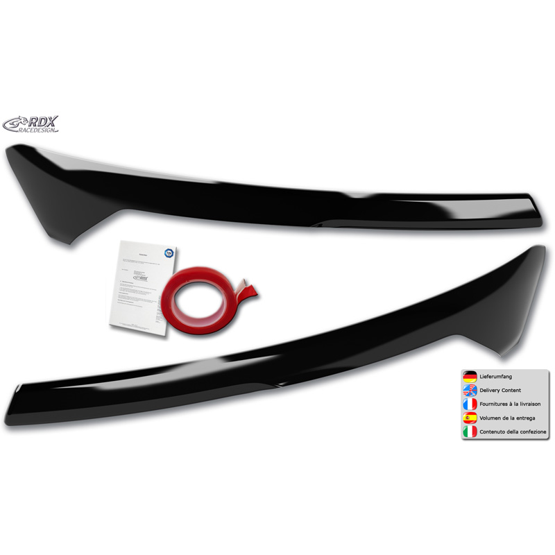 RDX Head light spoilers  Ford Transit Courier & Tourneo Courier 2023- (without LED indicators & DRL) (ABS Gloss Black)