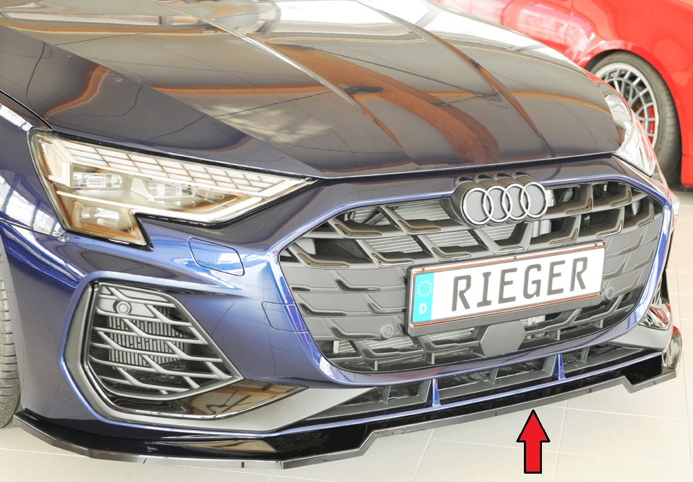 Voorspoiler passend voor Audi A3 (GY) – 06.24- glans zwart