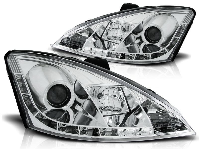 Headlights Ford Focus 98-01 Devil Eyes Dayline 2 Chrome