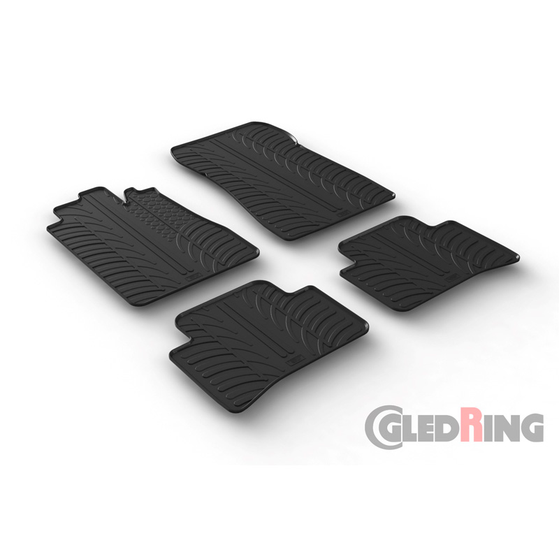 Rubber car mats set  Mercedes C-Class W202 1993-2000 (T profile 4-pieces)