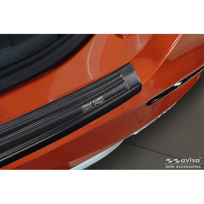 Black Stainless Steel Rear bumper protector  MG ZS FL 2019-2024 'British Flag'