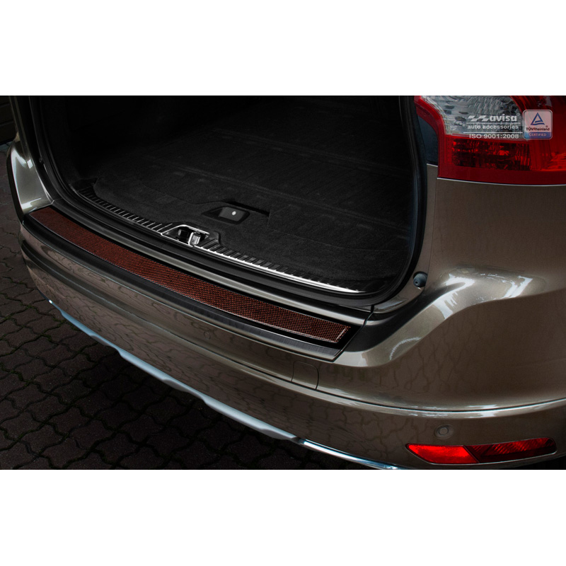 Stainless Steel Rear bumper protector 'Deluxe'  Volvo XC60 2013-2016 Black/Red-Black Carbon