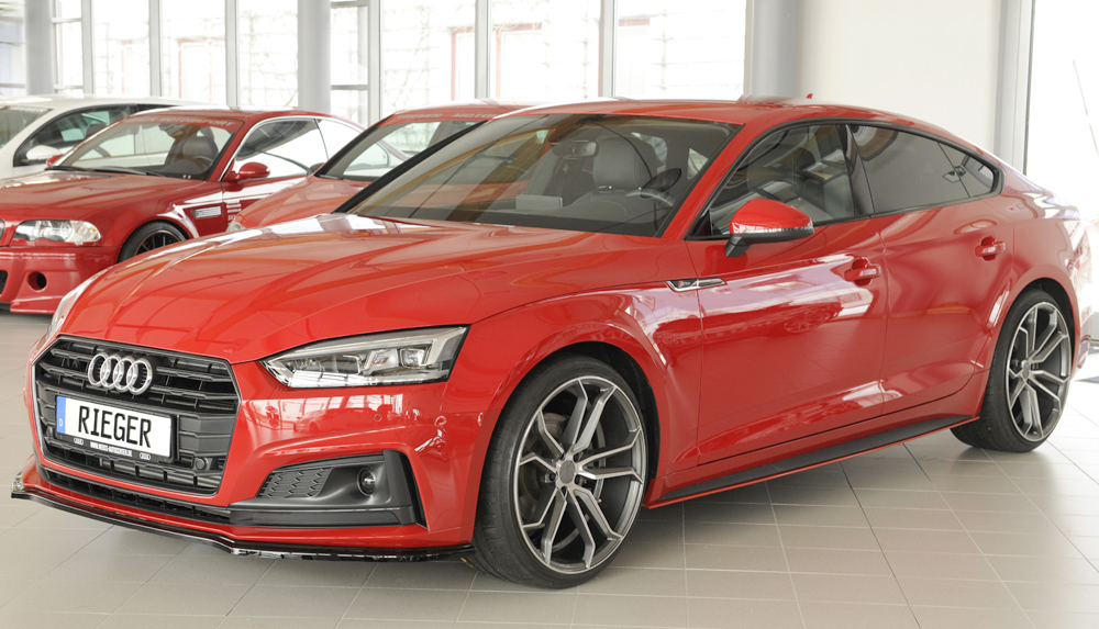 Voorspoiler passend voor Audi A5 B9 F5 S-Line Rieger Glossy