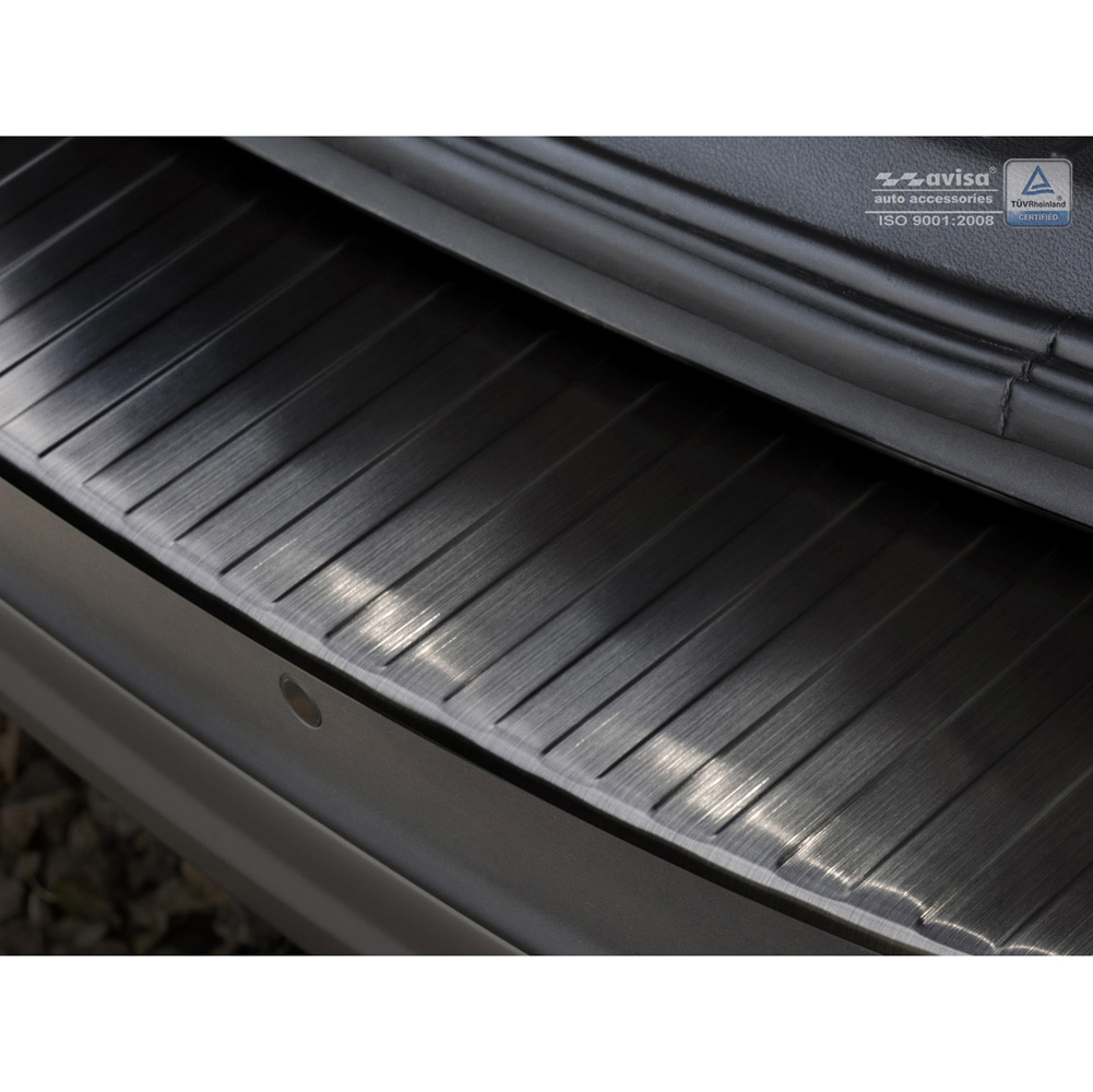 Black Stainless Steel Rear bumper protector  Ford Kuga II 2013-2019 'Ribs'