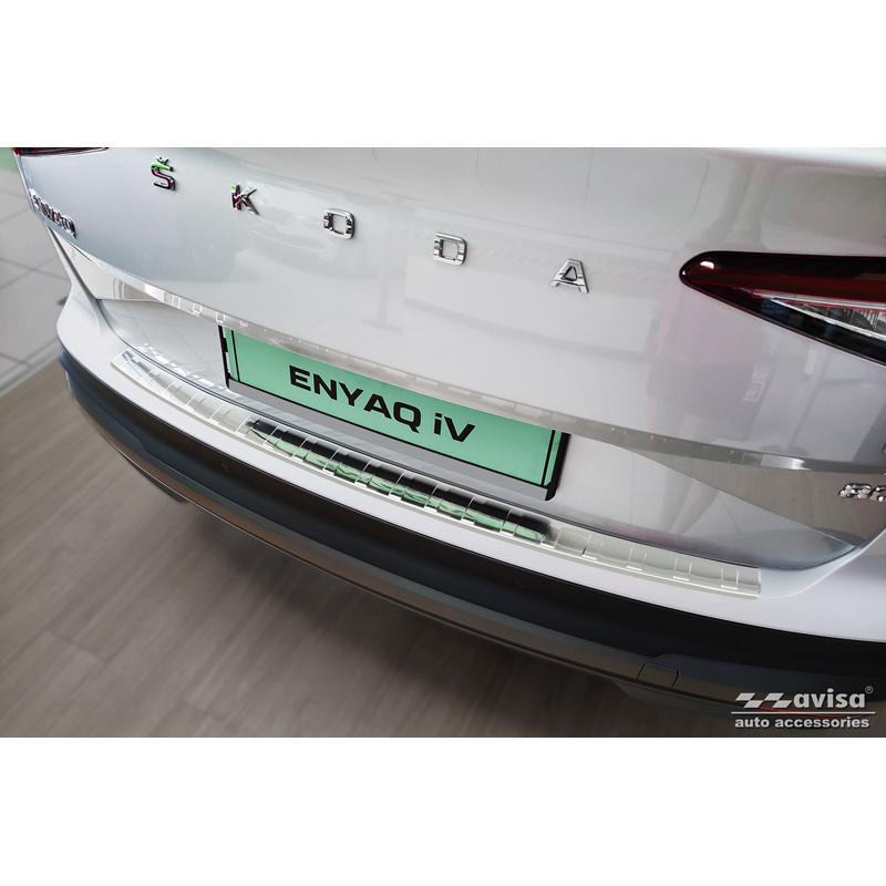 Stainless Steel Rear bumper protector  Skoda Enyaq iV 2020- excl. Coupe 'Ribs'