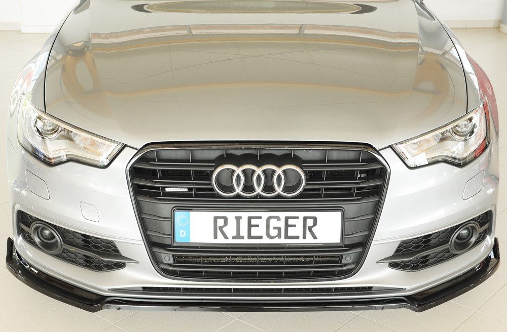 Voorspoiler passend voor Audi A6 (4G/C7): 11.10-08 glans zwart