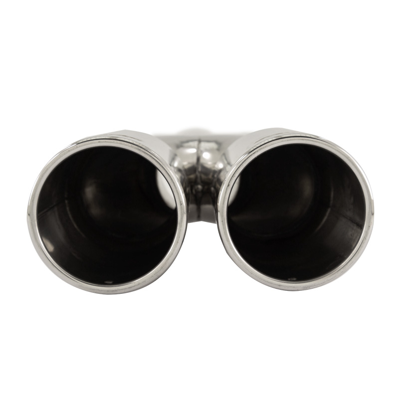 Simoni Racing Exhaust Tip Double Round Inox - Ø76xL230mm - Installation ->61mm