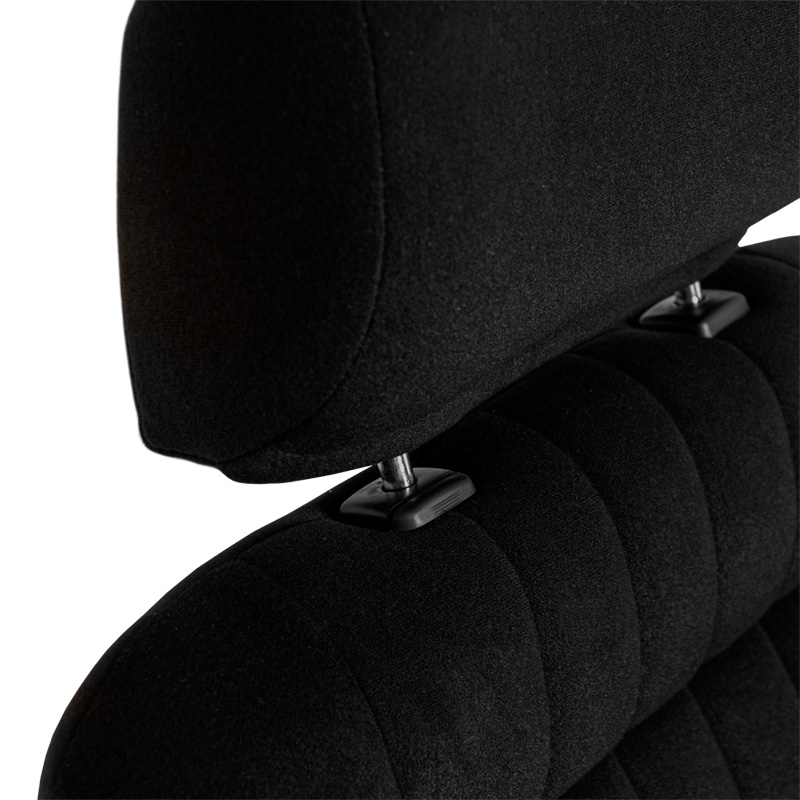 Sport seat 'Classic' - Black - Non-reclinable back-rest + Head-rest - incl. slides