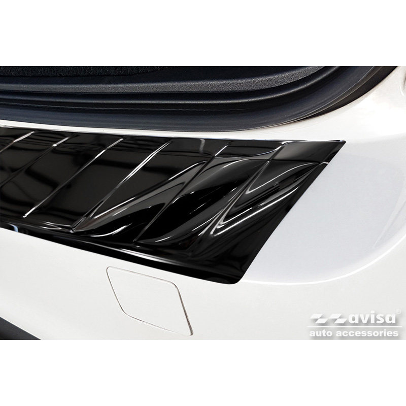 Black Mirror Stainless Steel Rear bumper protector  Volvo V70 Facelift 2013-2016 'Ribs'