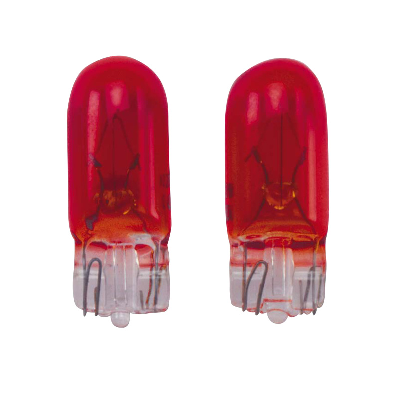 T-10 12V/5W Bulbs 12V Red (Coated), set of 2 pieces