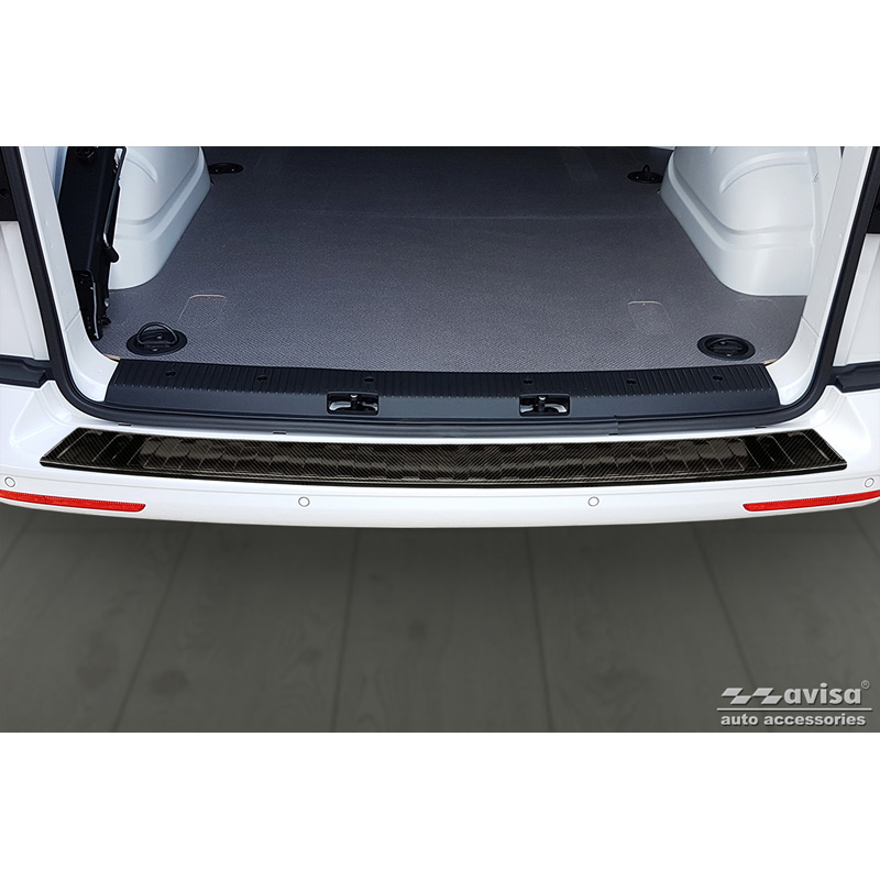 Real 3D Carbon Rear bumper protector  Volkswagen transporter T5 2003-2015 & T6 2015-2010 & T6.1 2020-2022 'Ribs'
