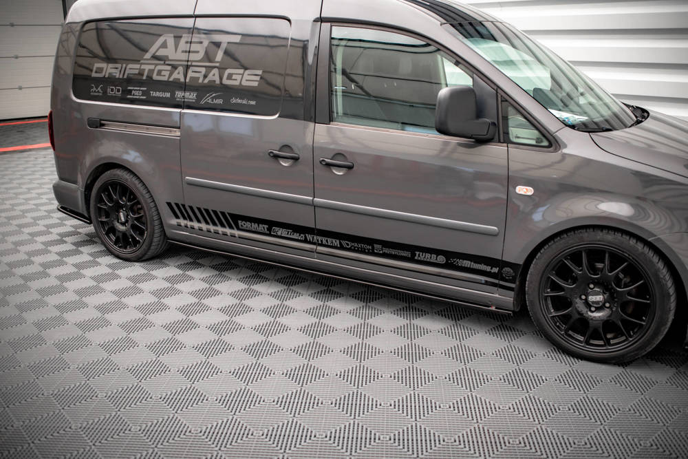 Zijskirts passend voor VW Caddy Long Mk.3 FL Maxton Glans Zwart