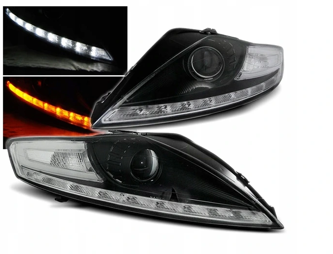 Headlights FORD MONDEO 07.07-11.10 DAYLIGHT BLACK LED INDICATOR