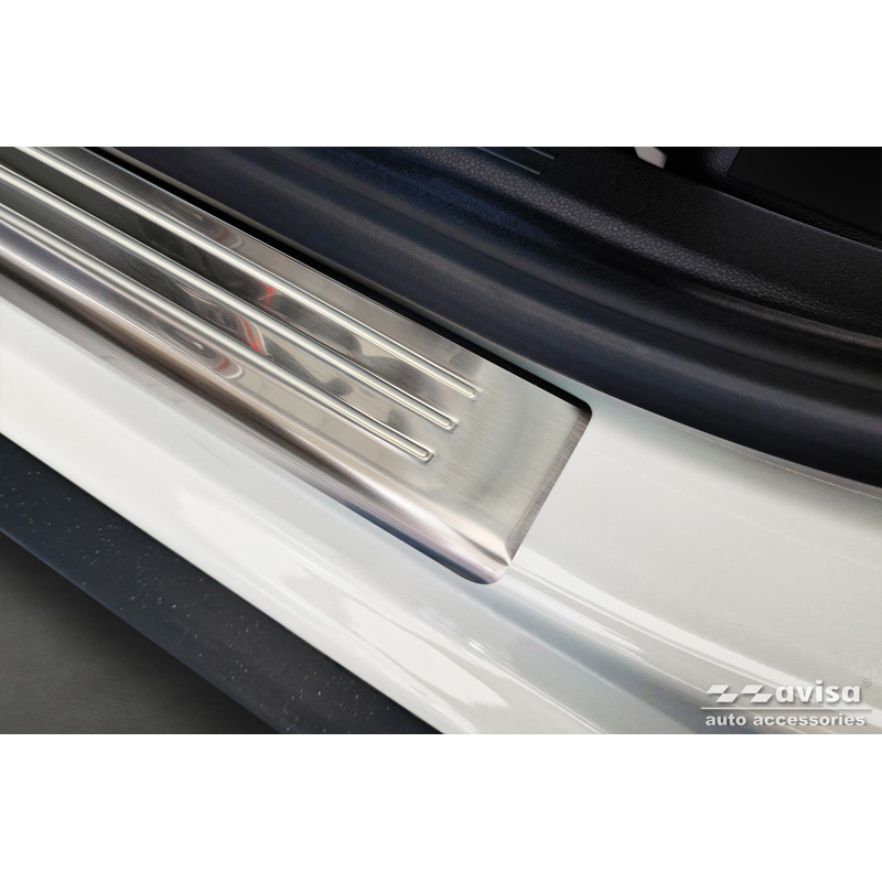 Inox door sill protectors  Dacia Duster III 2024- - 'Lines' - 4-pieces