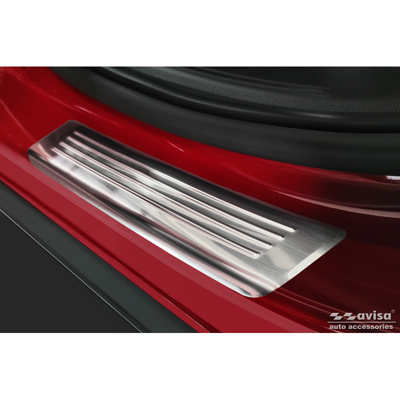 Inox door sill protectors  Hyundai Tucson (NX4E) 2020-2024 & Facelift 2024- 'Lines' - 2-pieces (rear doors)