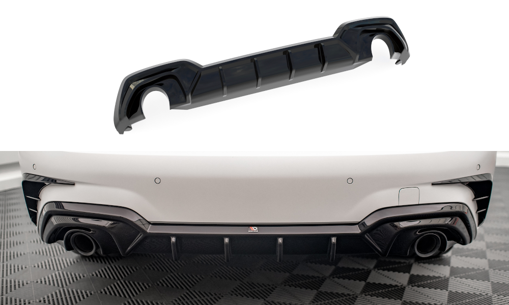 Diffuser passend voor BMW 3 Serie M Pakket G20 G21 Maxton Glans Zwart