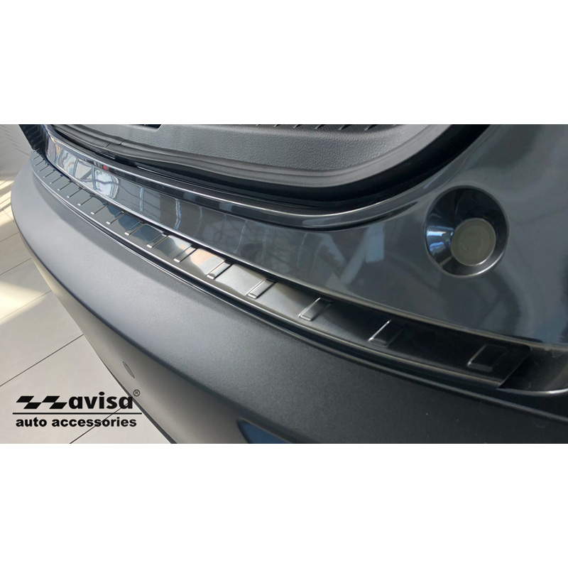 Black Stainless Steel Rear bumper protector  Mazda CX-30 2019- 'Ribs'