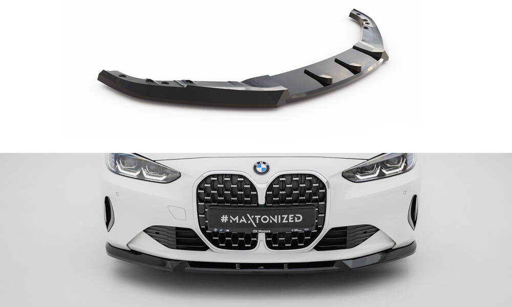 Voorspoiler passend voor BMW 4 Coupe / Cabrio G22 / G23 Maxton Glanzend zwart