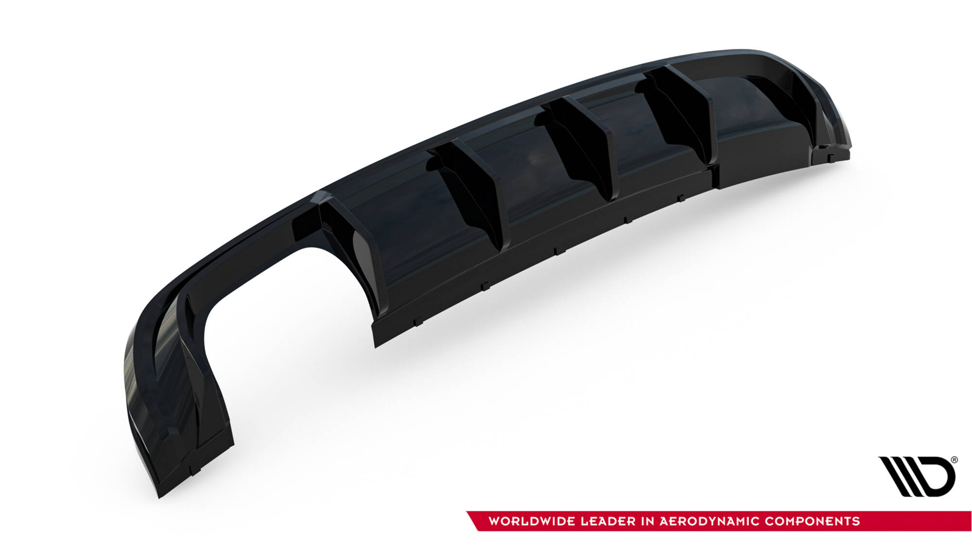 Achter Diffuser passend voor Audi A3 S-Line Sportback 8V Maxton Glanzend zwart