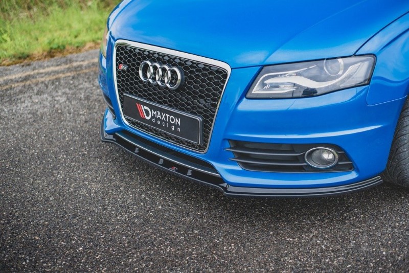 Voorspoiler passend voor Audi S4 / A4 S-Line B8 Glanzend Zwart