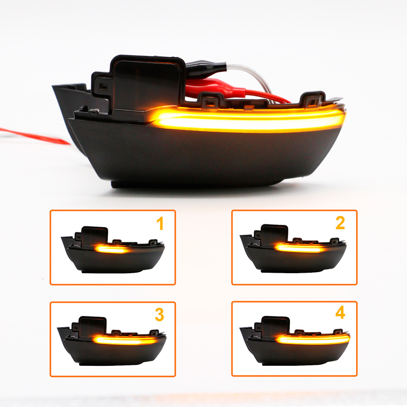 Set LED Side-Mirror Indicators  Volkswagen Polo 6R/6C 2009-2017 / Up! Facelift 2017- & Seat e-Mii & Skoda e-Citigo - Smoke - incl. Dynamic Running Light