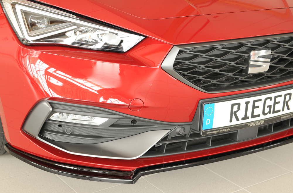 Voorspoiler passend voor Seat Leon KL Rieger glans zwart
