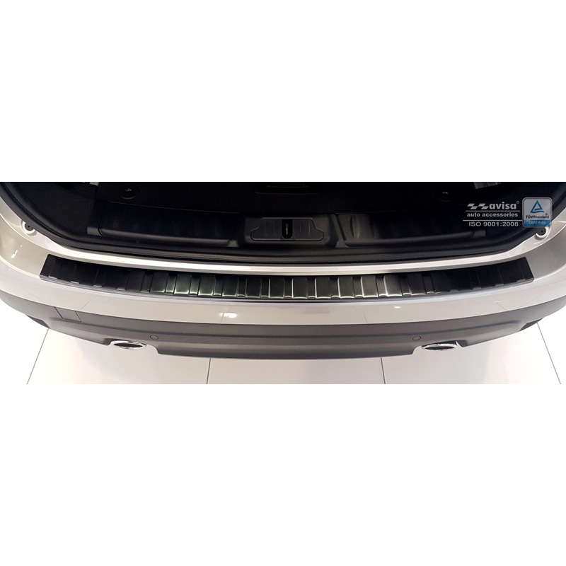 Black Stainless Steel Rear bumper protector  Jaguar F-Pace 2016-2020 & FL 2020- 'Ribs'
