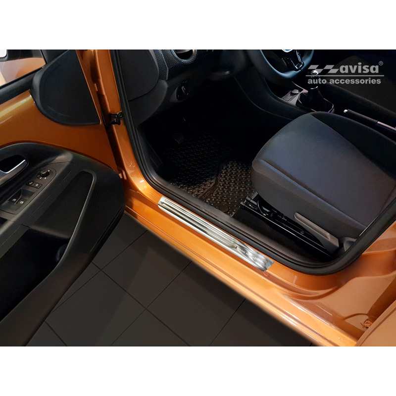 Silver Inox door sill protectors  Volkswagen Up! 2012-/Arteon 2017- incl. Shooting Brake 2020-/Tiguan 2015-2024 incl. All Space 2017-2024 /Golf Sportsvan 2014- - 4-pieces