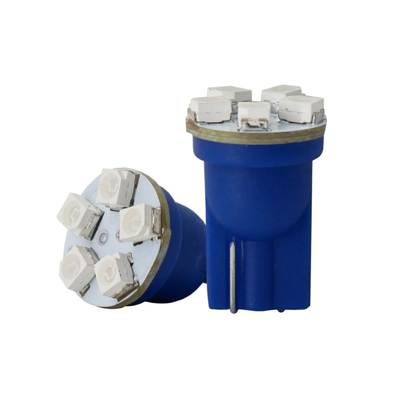 Simoni Racing T10 6-LED 'Hyper Multi' Bulbs - Blue - Set of 2 pieces