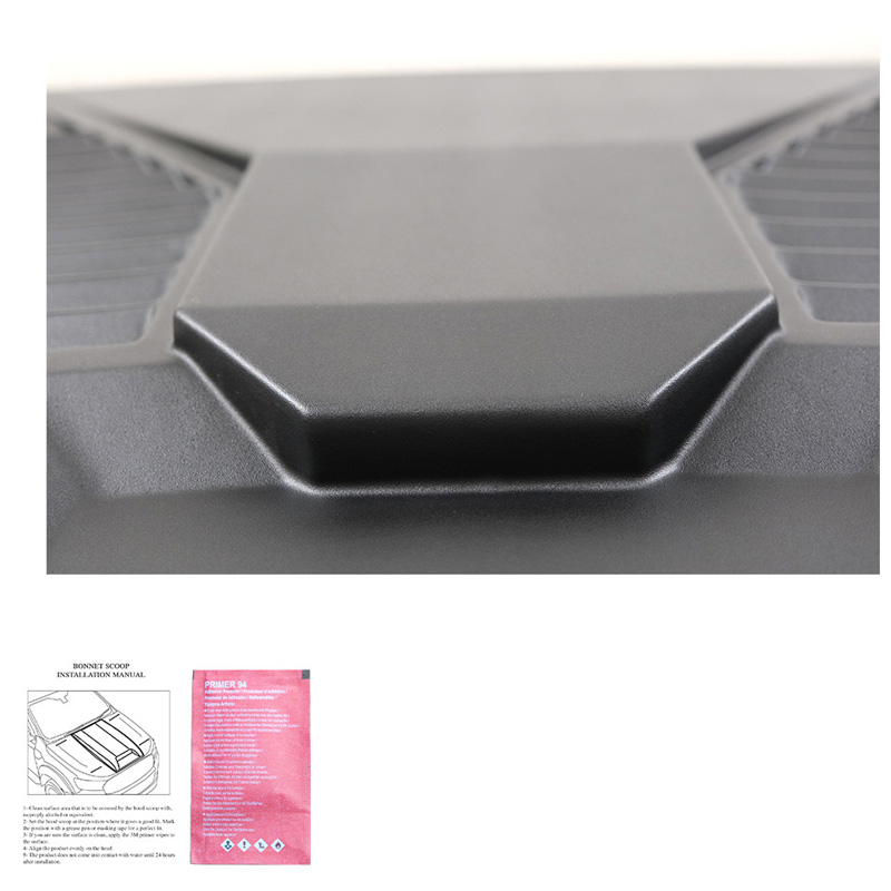 Bonnet Scoop  Toyota Hilux 8th Gen. 2015-2020 - Version 2 - Matt black